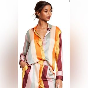 Fe Noel X Target Vertical Striped Button Down Shirt NWT